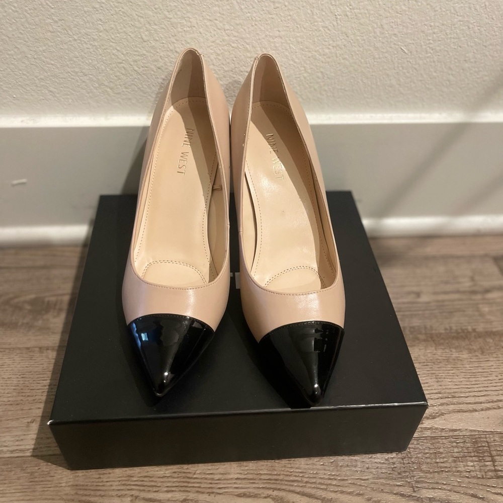 Nine West Beige and Black Heels